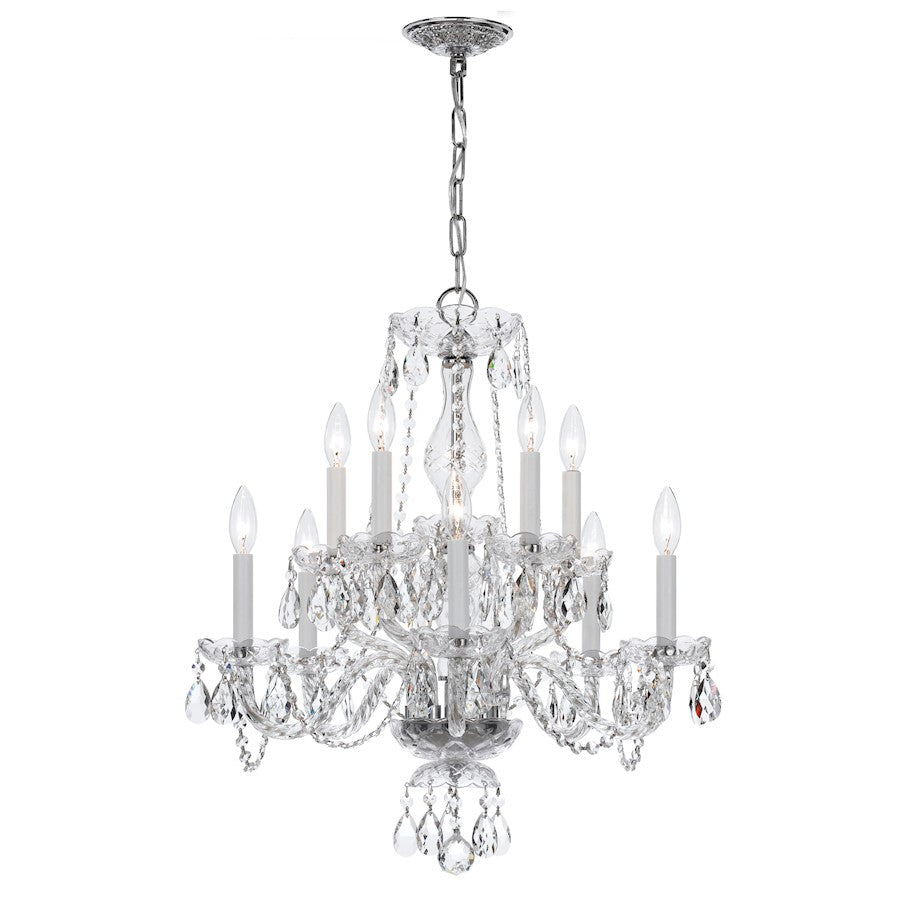 Crystorama Traditional 10 Lt Clear Crystal Chrome Chandelier V