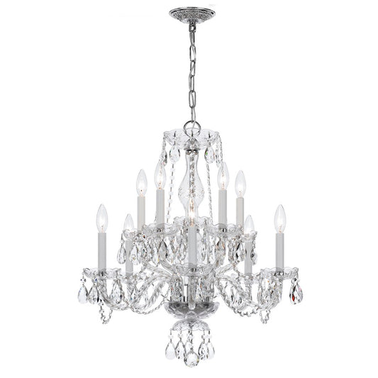 Crystorama Traditional 10 Lt Clear Crystal Chrome Chandelier V