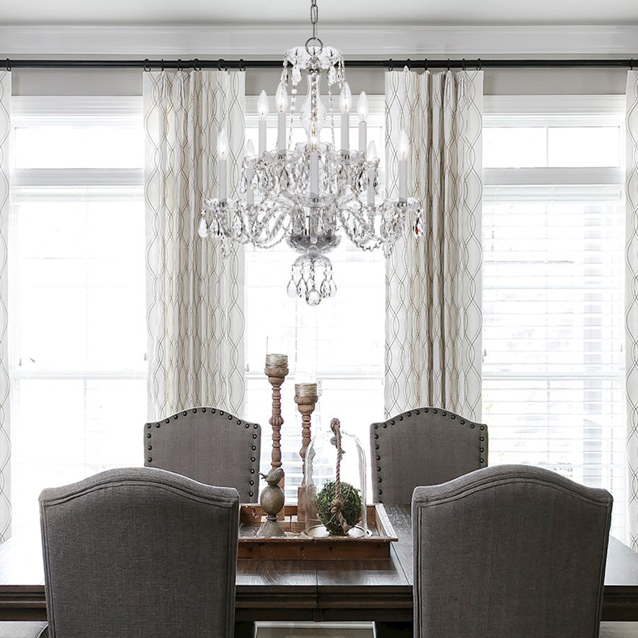 Crystorama Traditional 10 Lt Clear Crystal Chrome Chandelier V