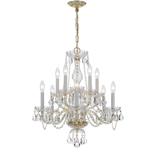 Crystorama Traditional Crystal 10 Light Chandelier, Brass - 5080-PB-CL-I