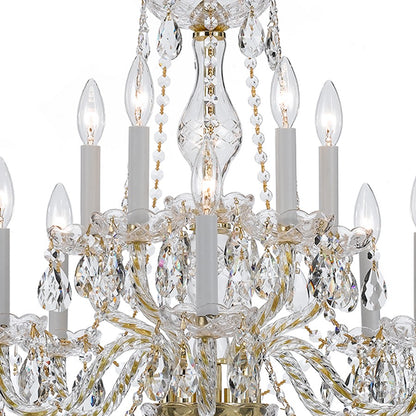 Crystorama Traditional Crystal 10 Light Chandelier, Brass