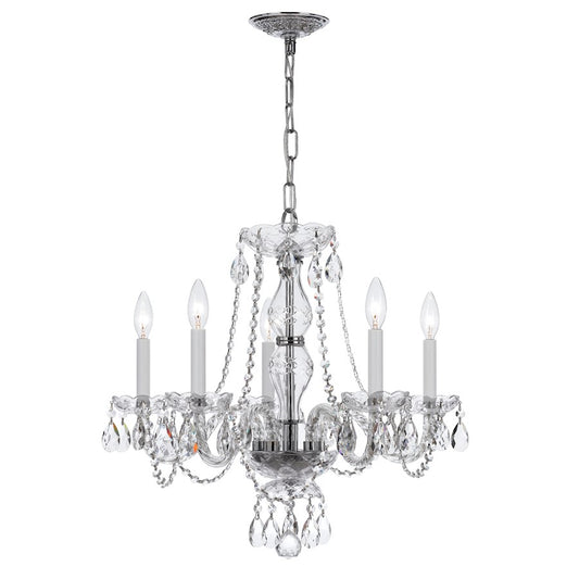 Crystorama Traditional 5 Light Crystal Chrome Chandelier V