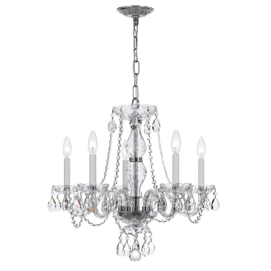 Crystorama Traditional 5 Light Crystal Chrome Chandelier V