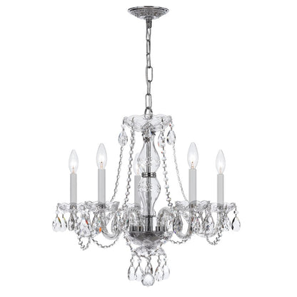 Crystorama Traditional 5 Light Crystal Chrome Chandelier V