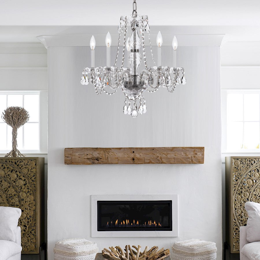 Crystorama Traditional 5 Light Crystal Chrome Chandelier V
