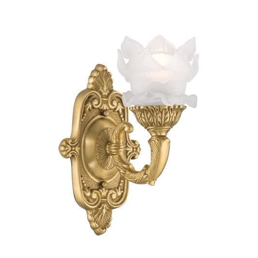 Crystorama Mayfield 1 Light 5.25" Sconce, Aged Brass/Frosted - 5221-AG