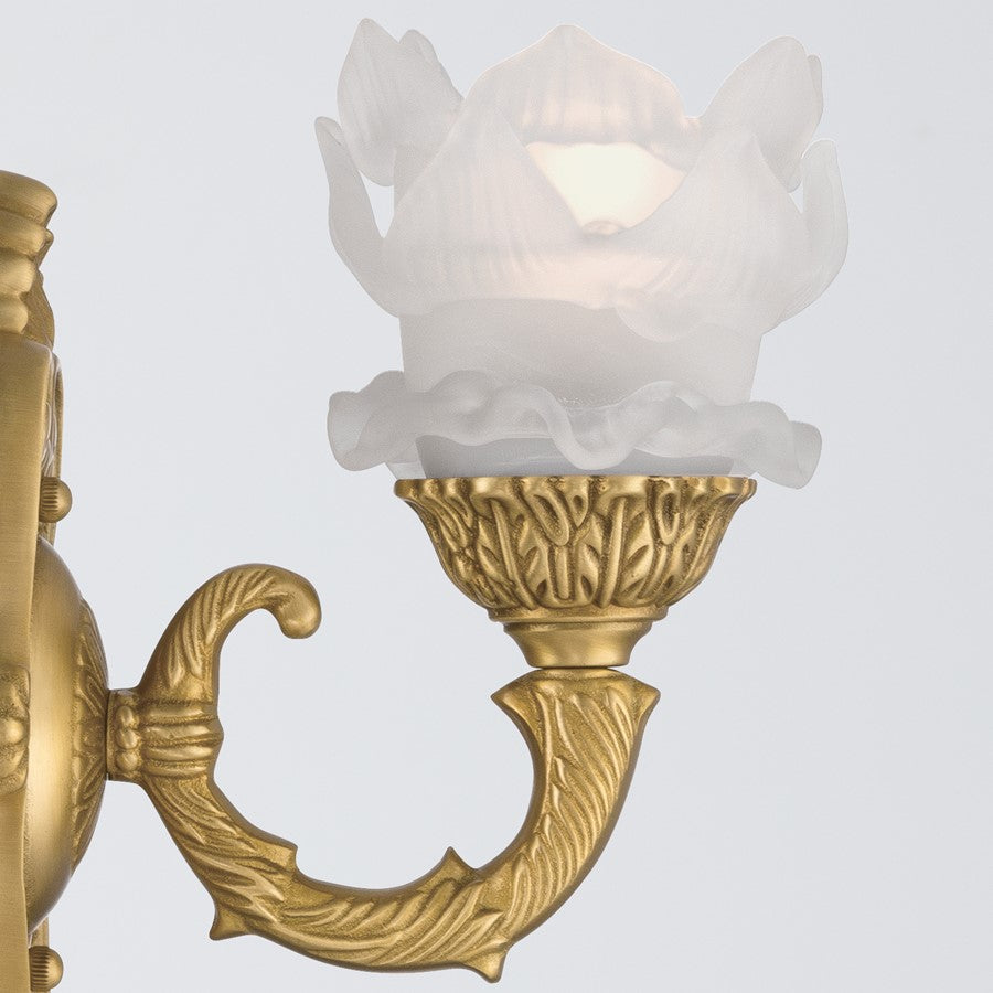 Crystorama Mayfield 1 Light 5.25" Sconce, Aged Brass/Frosted