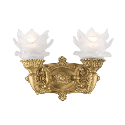 Crystorama Mayfield 2 Light 11.5" Sconce, Aged Brass/Frosted - 5222-AG