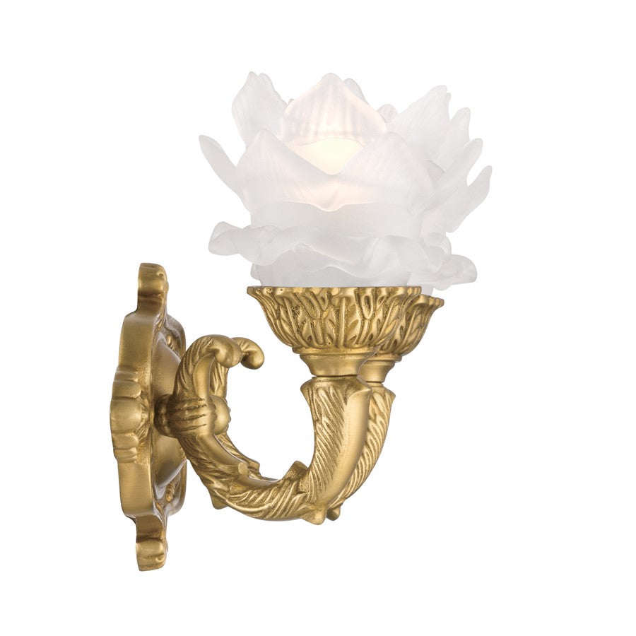 Crystorama Mayfield 2 Light 11.5" Sconce, Aged Brass/Frosted