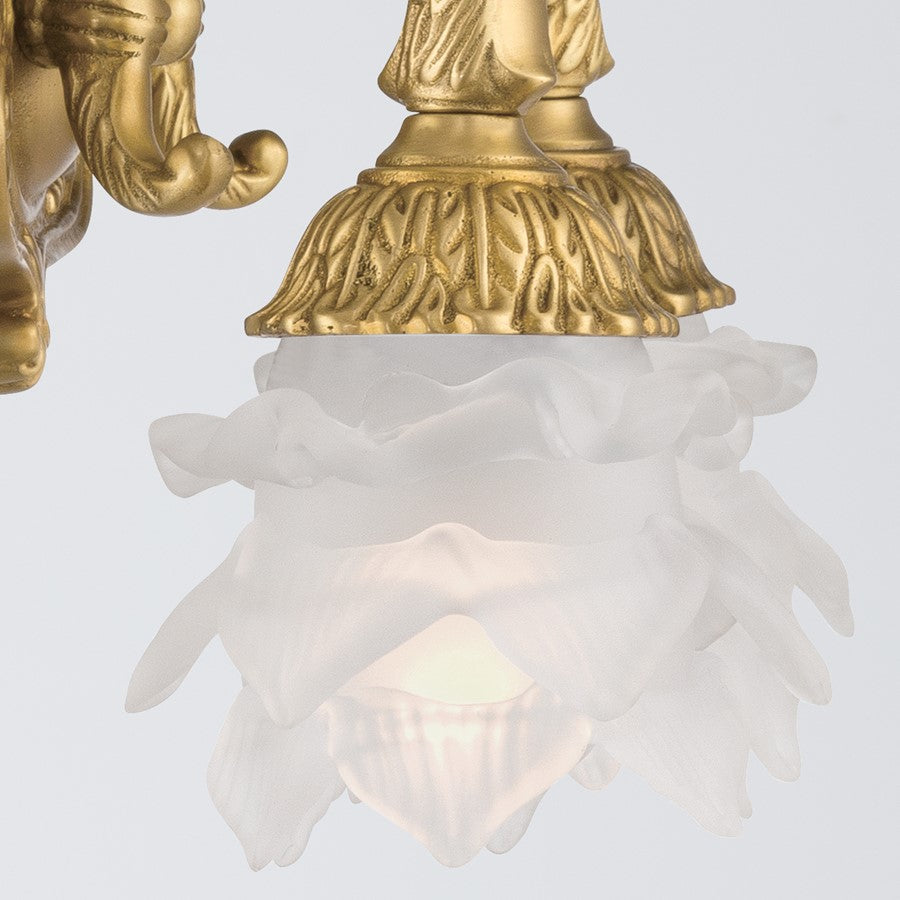 Crystorama Mayfield 2 Light 11.5" Sconce, Aged Brass/Frosted