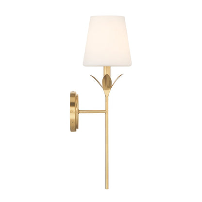 Crystorama Broche 1 Light 6" Sconce, Antique Gold/White