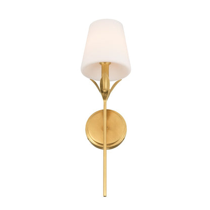 Crystorama Broche 1 Light 6" Sconce, Antique Gold/White