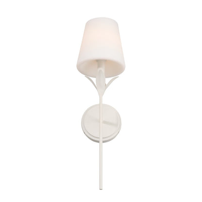 Crystorama Broche 1 Light 6" Sconce, Matte White/White