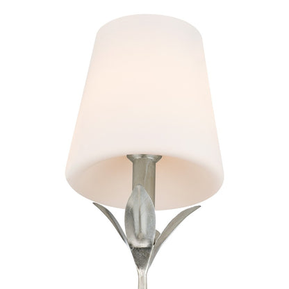 Crystorama Broche 1 Light 6" Sconce, Antique Silver/White