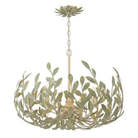 Crystorama Broche 6 Light Chandelier, Champagne Green Tea - 533-CT