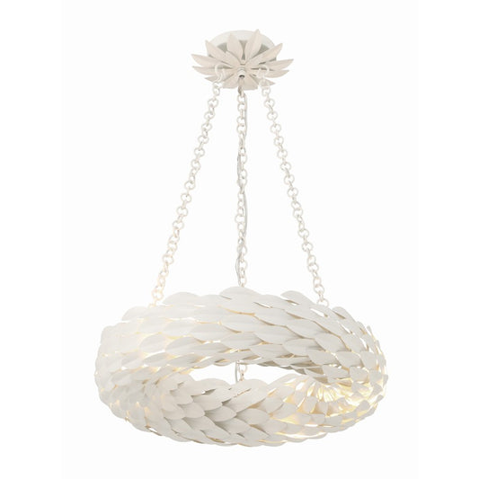 6 Light 18" Chandelier, Matte White