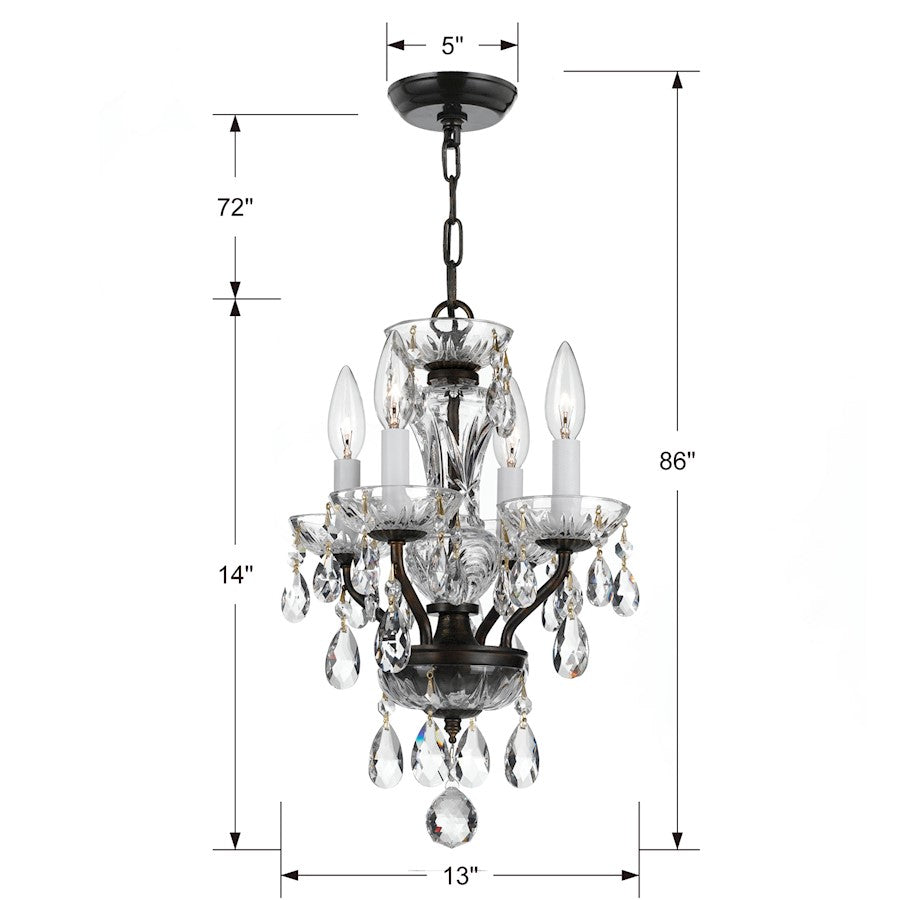 4 Light Crystal Mini Chandelier