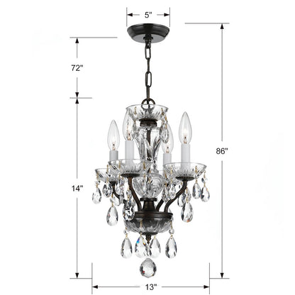 4 Light Crystal Mini Chandelier