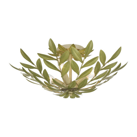 Crystorama Broche 4 Light 20.75" Semi Flush Mount, Champagne Green Tea - 560-CT