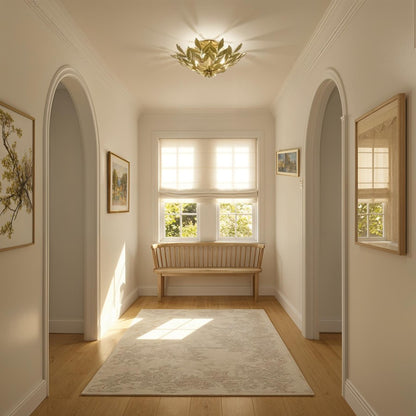 Crystorama Broche 4 Light 20.75" Semi Flush Mount, Champagne Green Tea