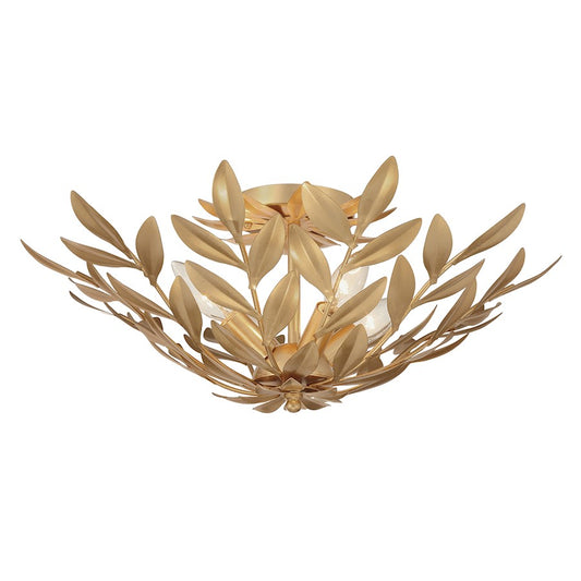 Crystorama Broche 4 Light Semi Flush Mount, Antique Gold - 560-GA