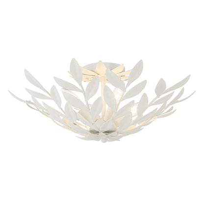 Crystorama Broche 4 Light Semi Flush Mount, Matte White - 560-MT
