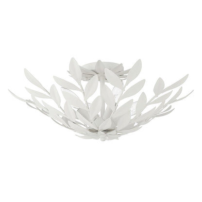 Crystorama Broche 4 Light Semi Flush Mount, Matte White