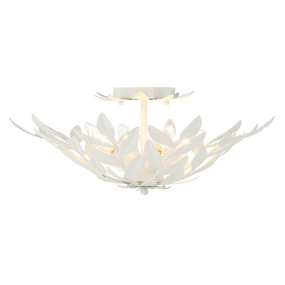 Crystorama Broche 4 Light Semi Flush Mount, Matte White