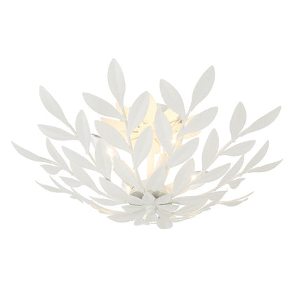 Crystorama Broche 4 Light Semi Flush Mount, Matte White