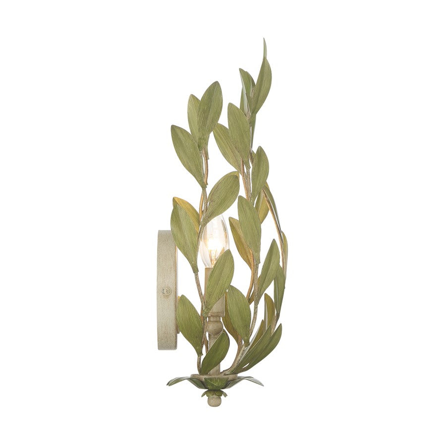 Crystorama Broche 2 Light 8.25" Sconce, Champagne Green Tea