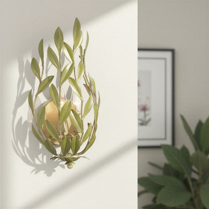 Crystorama Broche 2 Light 8.25" Sconce, Champagne Green Tea