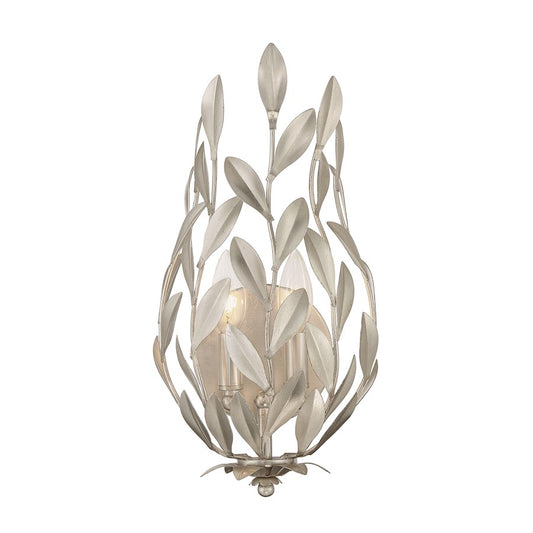 Crystorama Broche 2 Light Sconce, Antique Silver - 561-SA