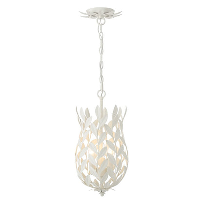 Crystorama Broche 3 Light Mini Pendant, Matte White