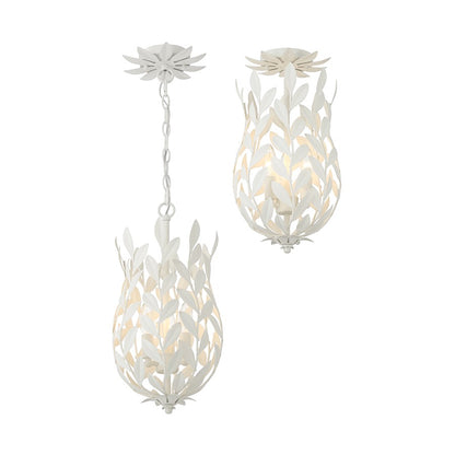 Crystorama Broche 3 Light Mini Pendant, Matte White