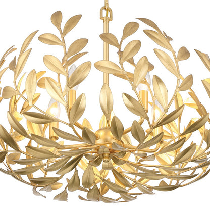 5 Light Chandelier, Antique Gold