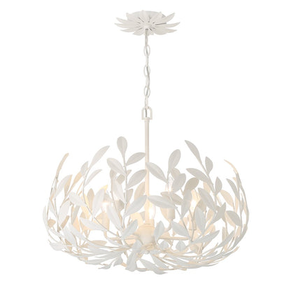 Crystorama Broche 5 Light Chandelier, Matte White - 566-MT