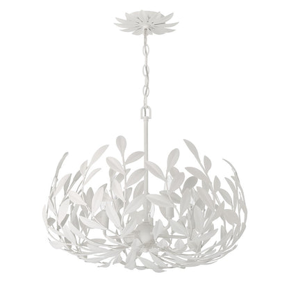 5 Light Chandelier, Matte White