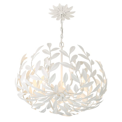 5 Light Chandelier, Matte White