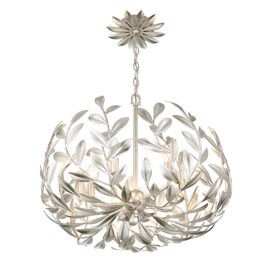 5 Light Chandelier, Antique Silver