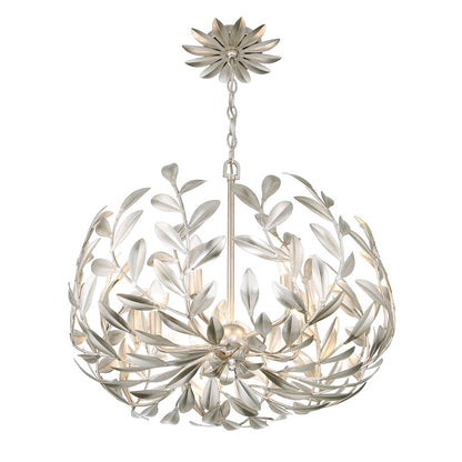 5 Light Chandelier, Antique Silver