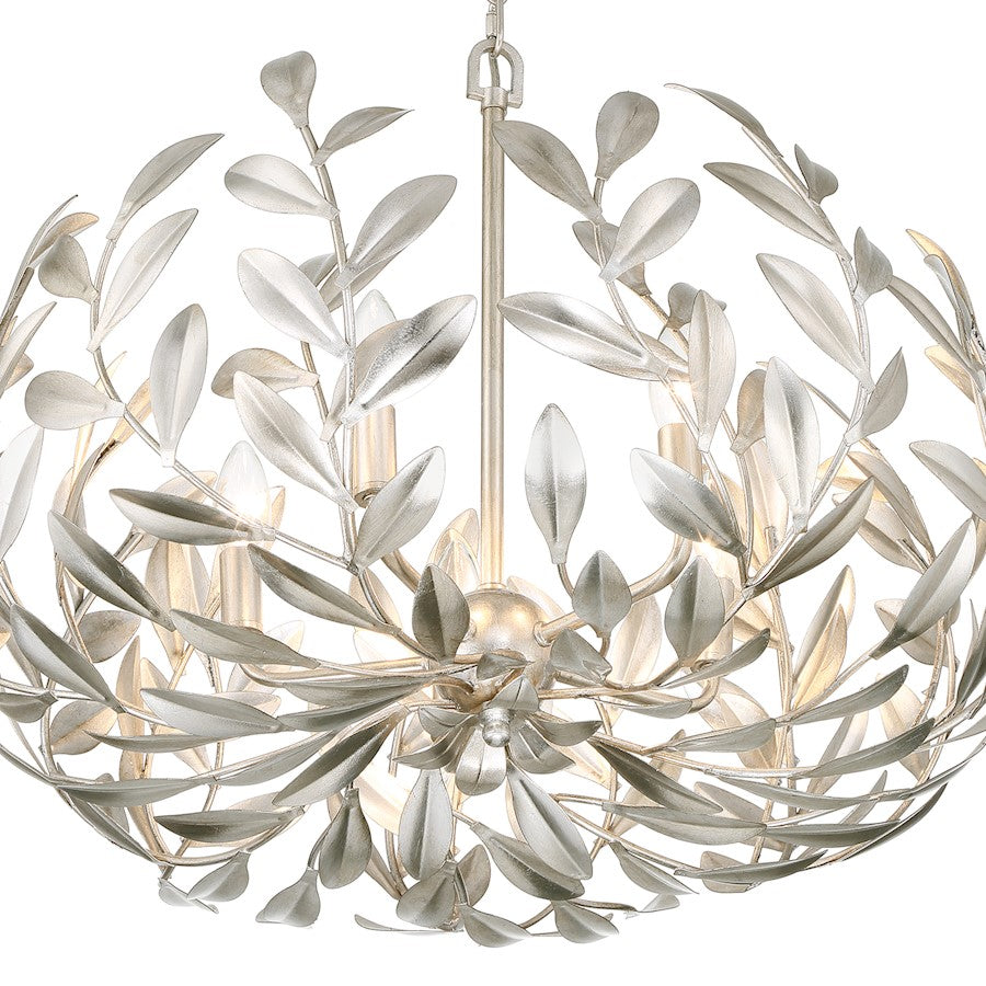 5 Light Chandelier, Antique Silver