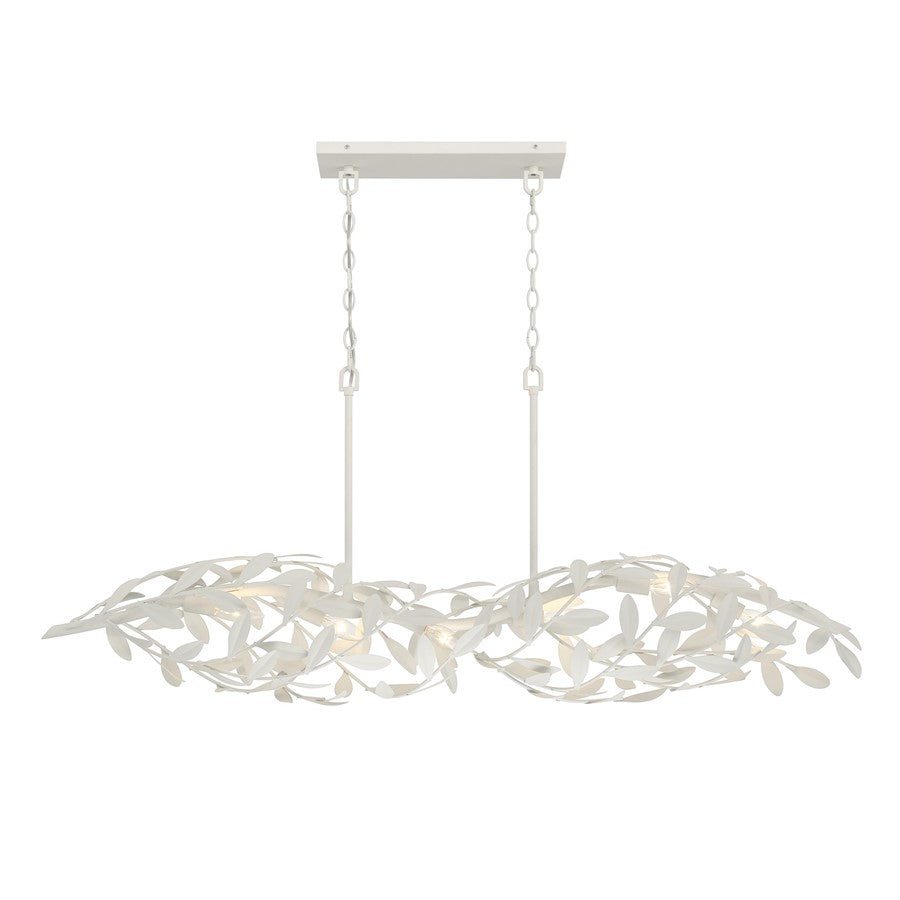 Crystorama Broche 6 Light 50.5" Chandelier, Matte White