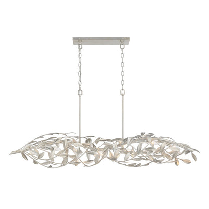 Crystorama Broche 6 Light 50.5" Chandelier, Antique Silver