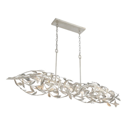 Crystorama Broche 6 Light 50.5" Chandelier, Antique Silver