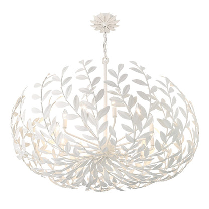 Crystorama Broche 12 Light Chandelier, Matte White