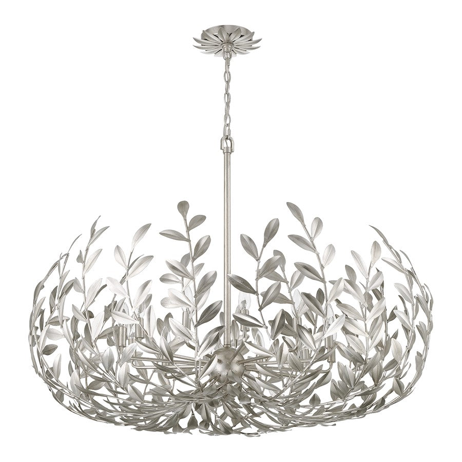 12 Light Chandelier, Antique Silver