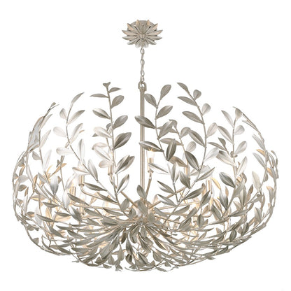 12 Light Chandelier, Antique Silver