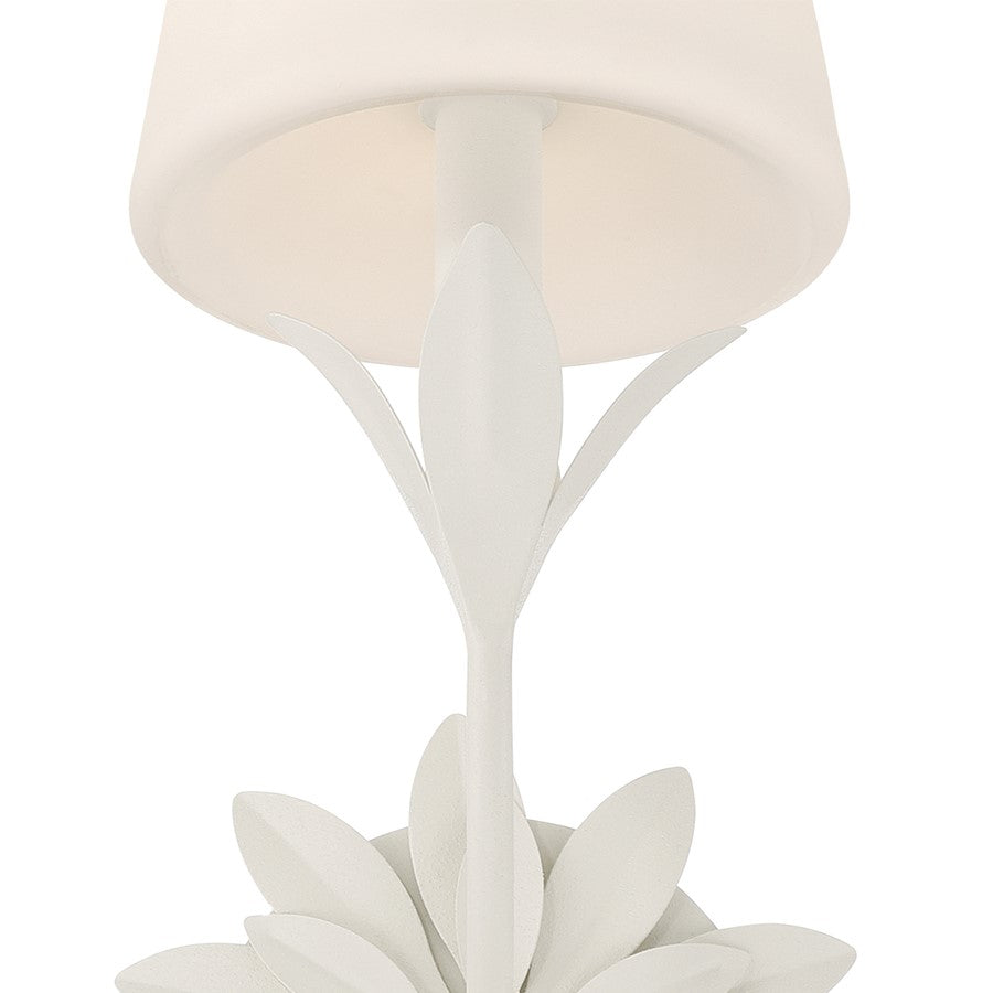Crystorama Broche 1 Light Sconce, White/White