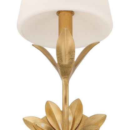 Crystorama Broche 3 Light Bathroom Vanity, Gold/White