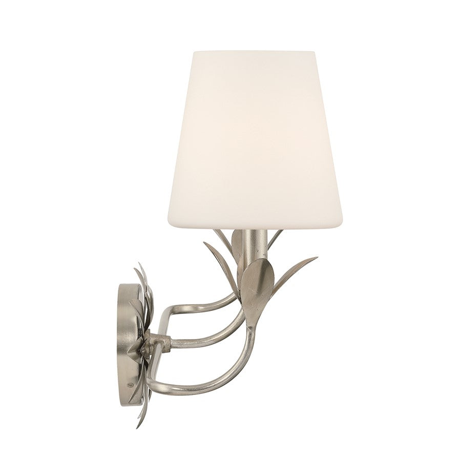 Crystorama Broche 3 Light Bathroom Vanity, Silver/White